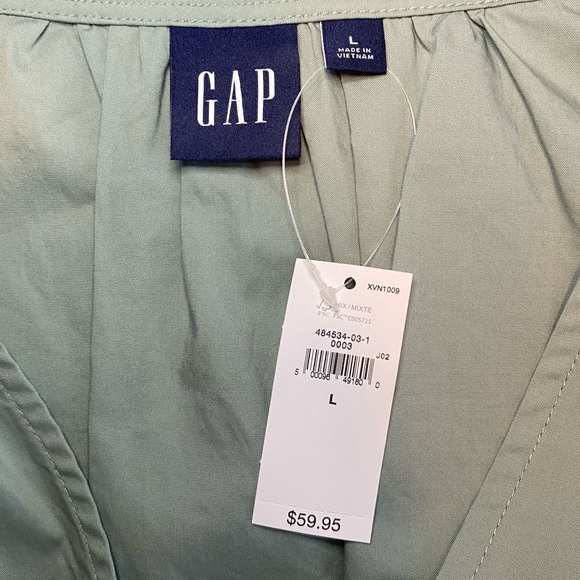 NWT GAP Puff Sleeve Peplum Top Sage Size Large - Picture 6 of 13